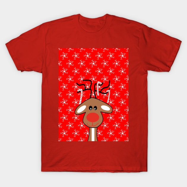 Red Nose Reindeer T-Shirt by SartorisArt1